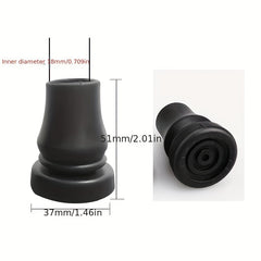 2pcs Cane Foot Pad Non-slip Leather Cover for Mountaineering Stick