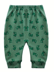 3pcs Baby Boys Elastic Waist Cotton Pants Set with Assorted Designs