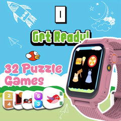 Kids Smartwatch with Educational Games Music Alarm Flashlight Camera