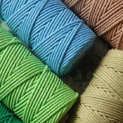 3mm 110 Yards 100% Cotton Frame Cord DIY Twisted Rope Wrapping Rope - Colorful