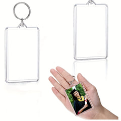 5pcs DIY Rectangle Keychain Picture Frame with 5 Tassels