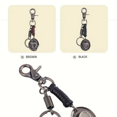 Antique Metal Pendant Keychain Hip Hop Style Waist Hanging Keychain Gift