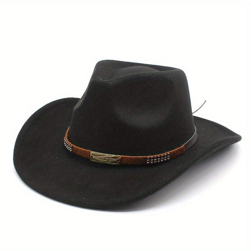 Men's British Style Jazz Hat Coffee Woolen Top Hat