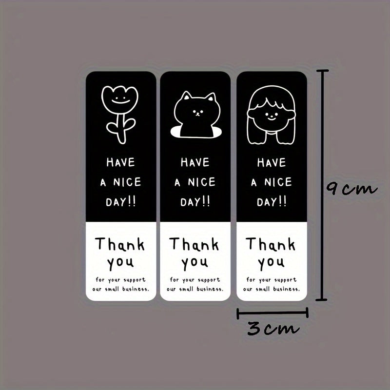 51pcs Minimalist Thank You Sticker Sealing Packaging Decoration Milk Tea Cup
