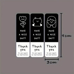 51pcs Minimalist Thank You Sticker Sealing Packaging Decoration Milk Tea Cup