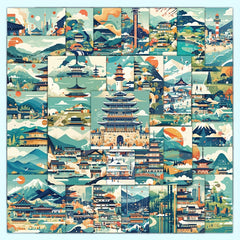 53pcs Japanese Landscape House Cartoon Stickers for Boys and Girls