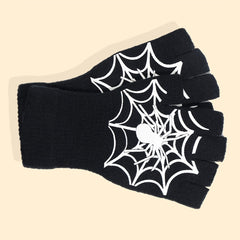 Halloween Spider Gloves Men Women Luminous Touch Screen Fingerless Winter Warm