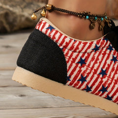 Women's Star & Striped Sneakers Casual Lace Up Shoes Lightweight