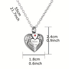 Miss You Heart Pendant Pet Urn Necklace Cremation Jewelry