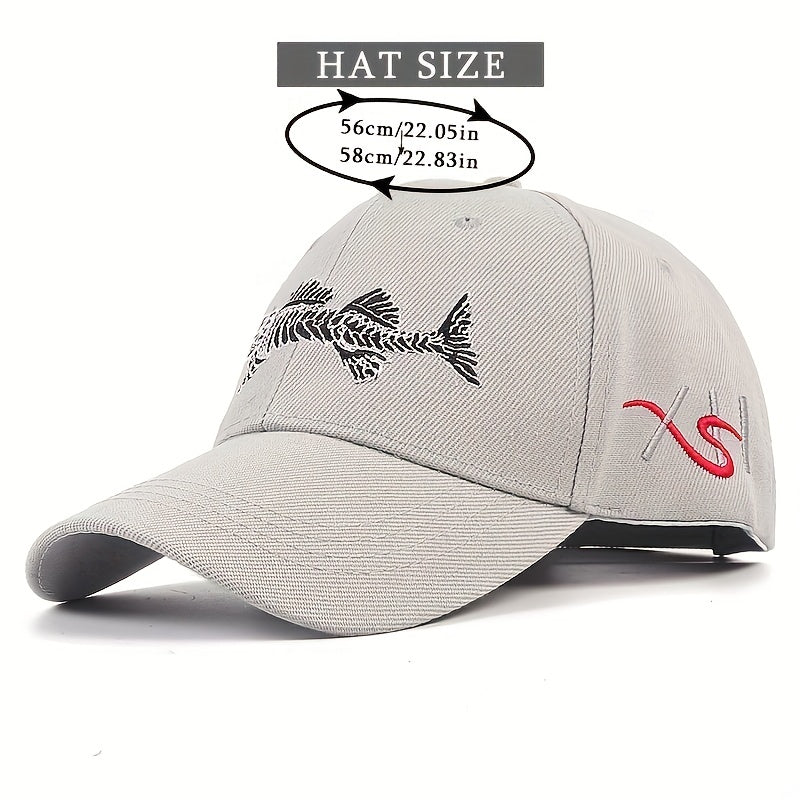 Fish Embroidery Baseball Cap Outdoor Sun Protection Duck Tongue Cap