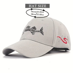 Fish Embroidery Baseball Cap Outdoor Sun Protection Duck Tongue Cap