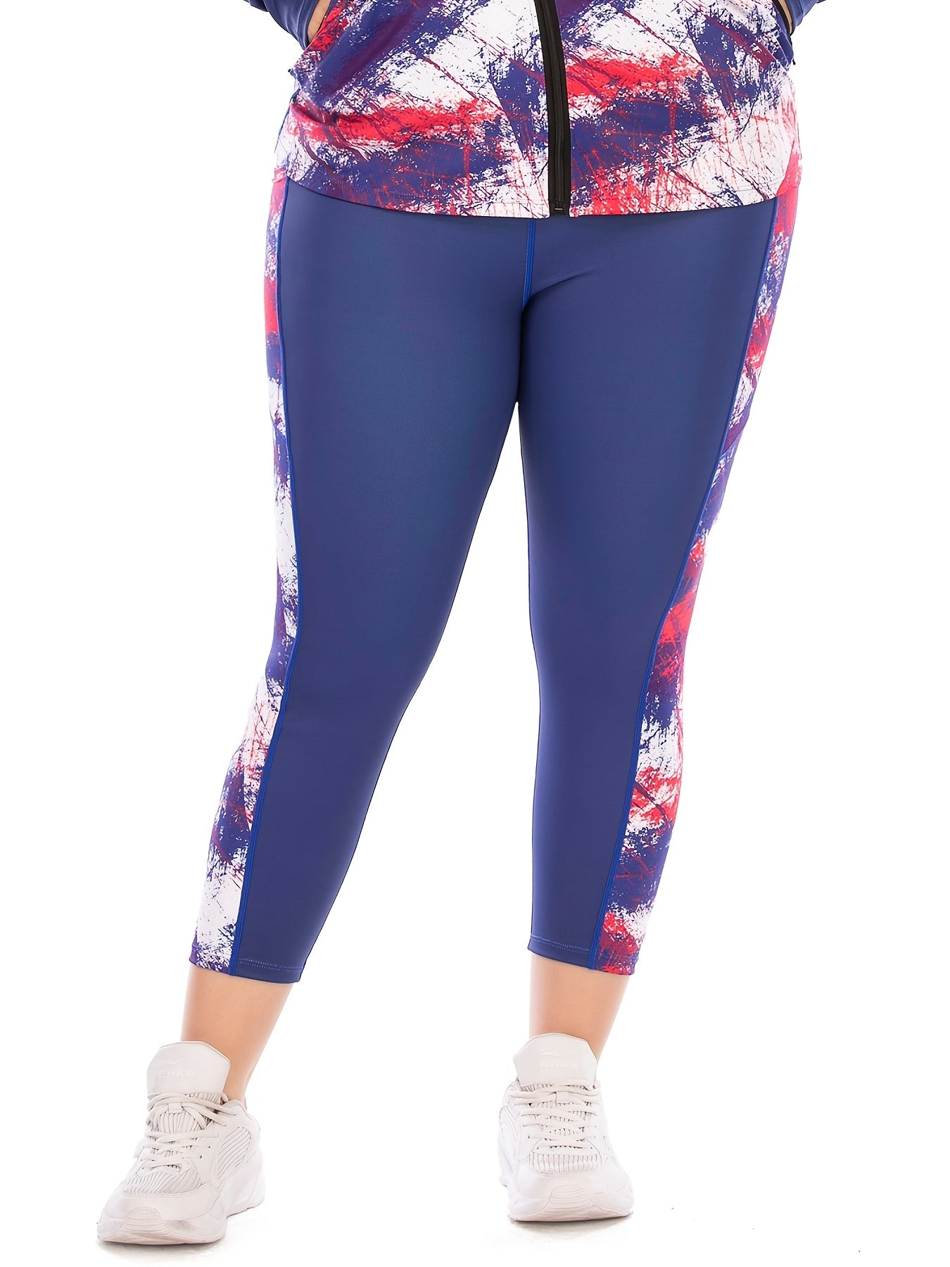 Tie Dye Workout Leggings Women's Plus Casual Medium Stretch