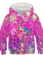Unicorn 3D Print Kids Hoodie Girls Boys Stylish Hooded Sweatshirt