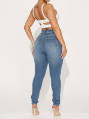 Slim Fit Skinny Jeans High Stretch Casual Denim Pants