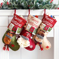 Large Felt 3D Christmas Socks Holiday Decoration Gift Bag Pendant