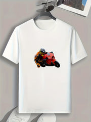Motorcycle Pattern Print Men's Sports T-shirt
