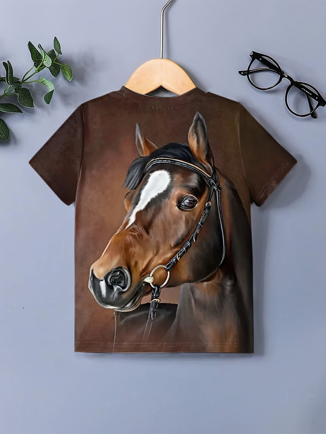 Boy's Horse Graphic T shirt Casual Slightly Stretch Breathable Tee