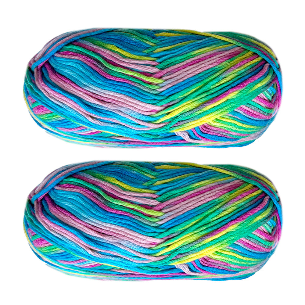 2pcs Colorful Section Dyed Yarn 200g 7oz for Knitting & Crafts DIY