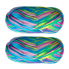 2pcs Colorful Section Dyed Yarn 200g 7oz for Knitting & Crafts DIY