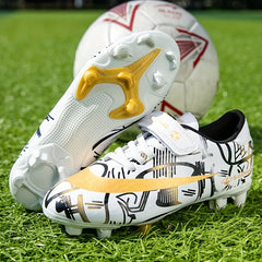 Unisex Kids Teen Soccer Cleats AG Shoes Hook And Loop Fastener