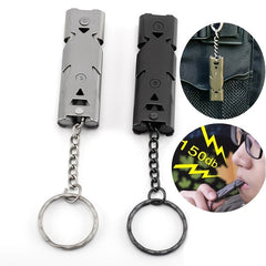 High Decibel Whistle Stainless Steel Keychain Pipe Outdoor Emergency Tool