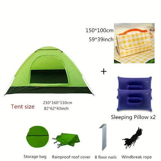Portable Double Layer Tent Fully Automatic Hydr. Sun & Rain Prot. Camping Beach