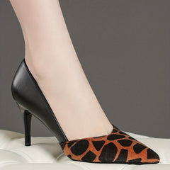 Leopard Print Stiletto Heels Point Toe Dress Pumps