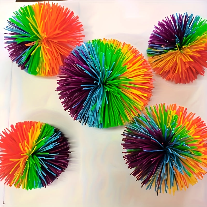 Colorful Rainbow Fuzz Ball Soft Sensory Toy for Kids and Adults