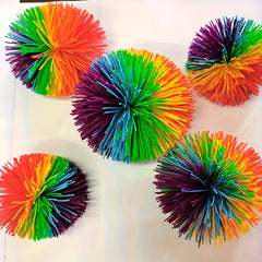 Colorful Rainbow Fuzz Ball Soft Sensory Toy for Kids and Adults