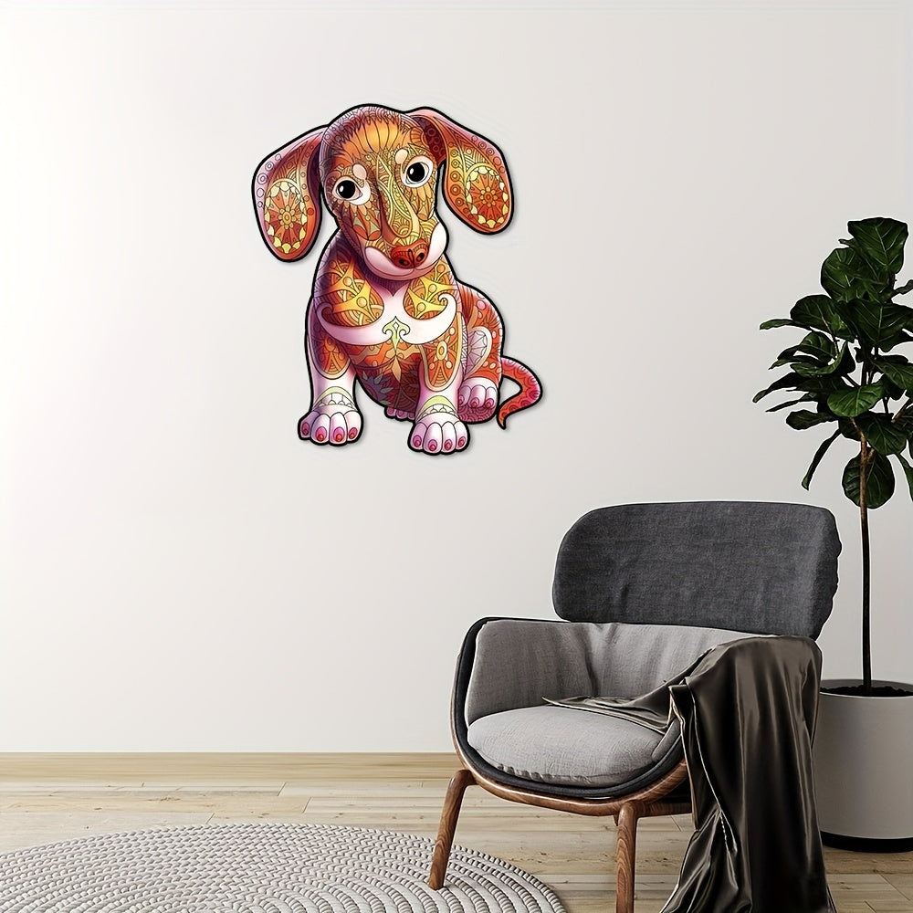 Wooden Puzzle Dog Pattern Wall Hanging Game Toy
