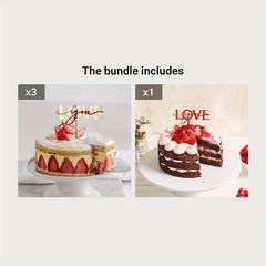 Love You Cake Insert Plate for Birthday Dessert Table