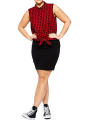 High Rise Slim Fit Stretch Skirt
