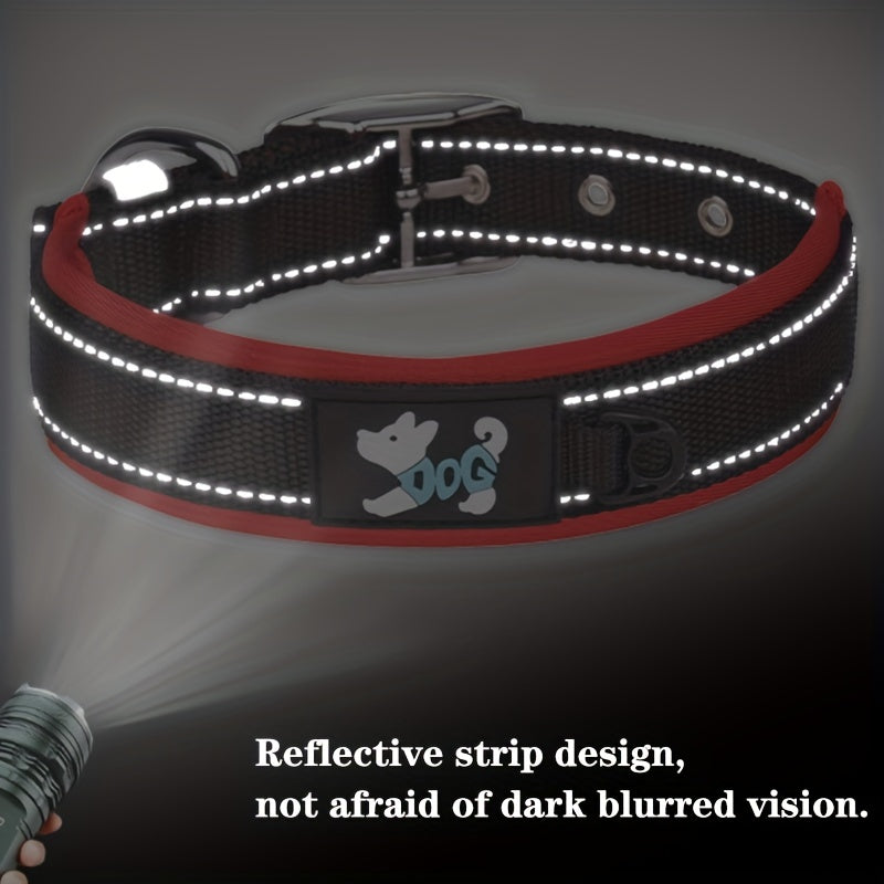 Reflective Space Cotton Pet Collar for Medium Large Dogs