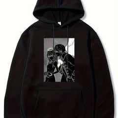 Angel Couple Anime Pattern Men's Hooded Sweatshirt