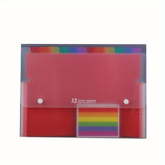 Rainbow Accordion Bag, 13 Grid Classification, Portable File