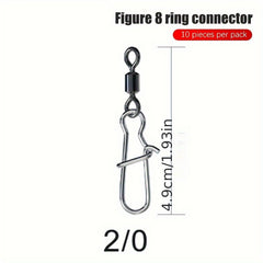 10pcs 8 Shaped Swivel Ring With Pin Fishing Connector