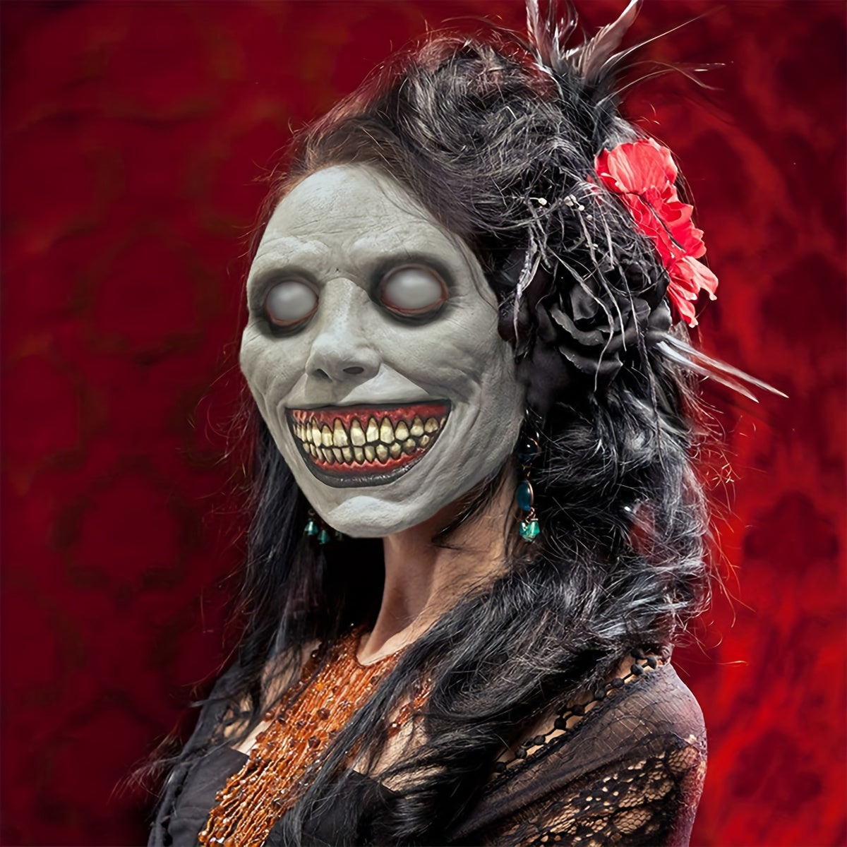 Halloween Horror Exorcist Demon Mask Scare Ghost Dress Up Latex Mask