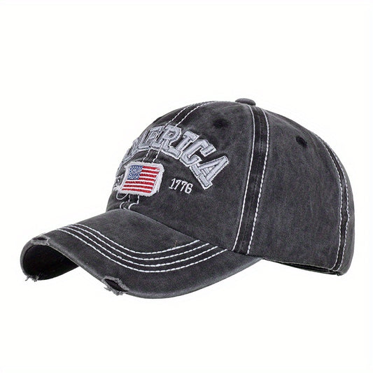 American Flag Baseball Cap Assorted Colors Washed Old Hat for Men Women Teens