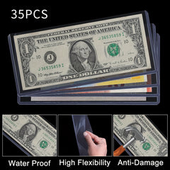 10pcs PVC Currency Stamp Display Stand for Regular Banknote Protective Sleeve