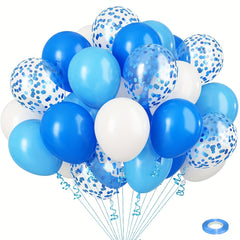 61pcs Bule Confetti Metal Latex Balloon Set for Various Celebrations