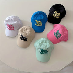 Kids Sunshade Breathable Baseball Cap with Letter Embroidery