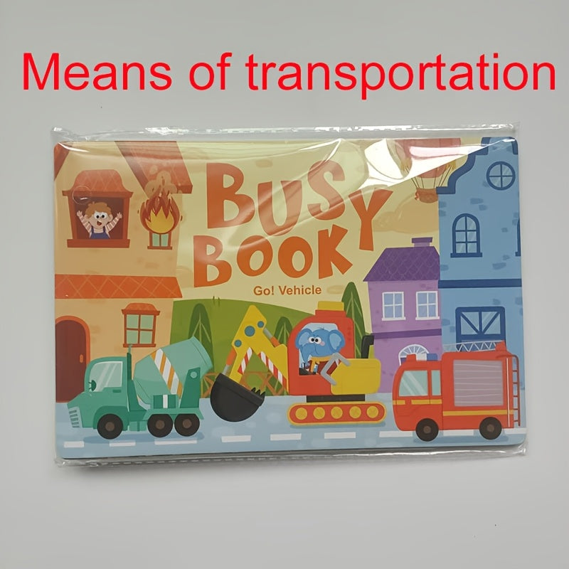 Colorful DIY Busy Book for Kids with Cartoon Animals & Numbers