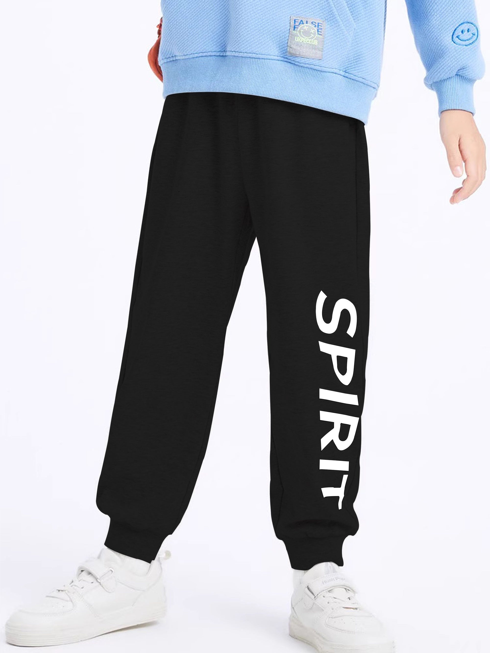 SPIRIT Letter Print Boys Sweatpants Active Jogger Pants