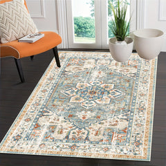 Large Boho Area Rug Vintage Persian Carpet Anti-slip Base Living Room Bedroom