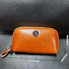 Women's Zipper Wallet Coin Purse Phone Case Handbag Wristlet Coffee Green