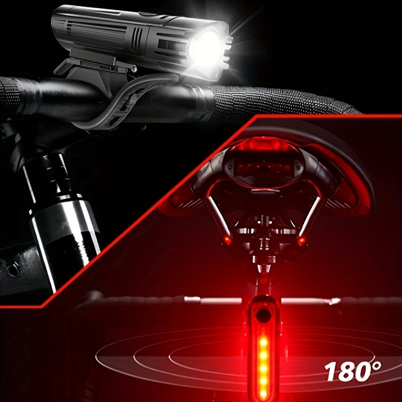 Bright USB Rechargeable Bike Light Set