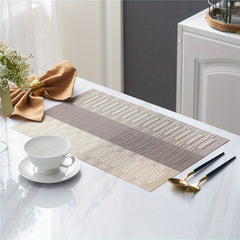 PVC Striped Woven Placemats - Reusable Table Mats - Heat Insulation Pads