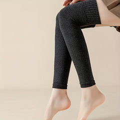 Rib Knit Knee High Leg Warmer Socks