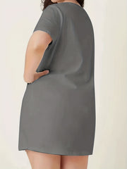 Cat & Letter Print Tee Sleep Dress