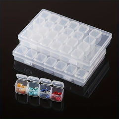 Plastic Storage Box 28 Grids Portable Jewelry Stationery Storage Box